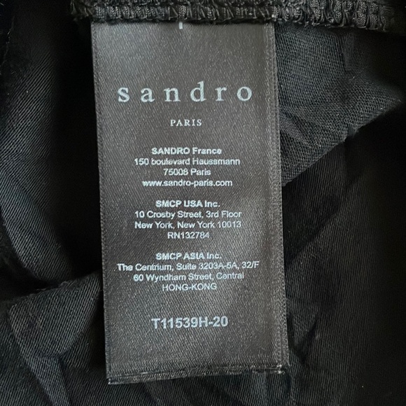 Sandro Paris Moonlight Lovers Embroidered Stretch Velvet Tee, size S - Picture 10 of 11